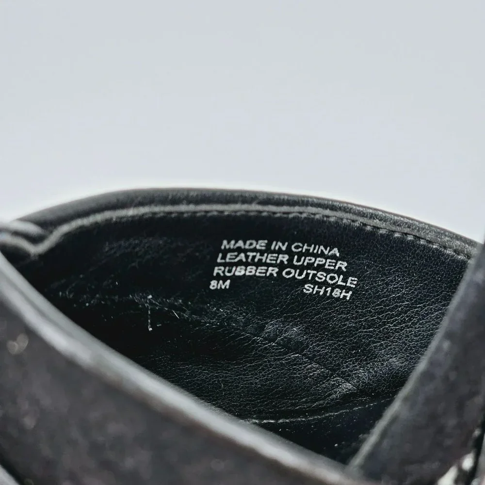 Michael Kors Platform Heels 8 M Black Suede Leather Open Toe Ankle Buckle Strap